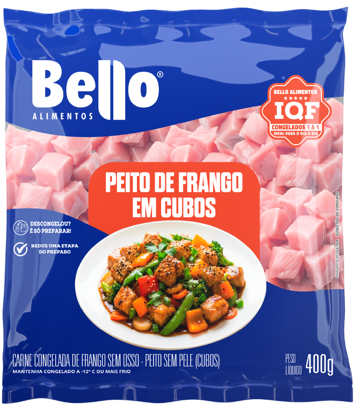PEITO DE FRANGO EM CUBOS